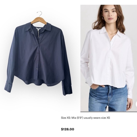 Splendid Navy and White Button Down Shirt - Picture 3 of 12